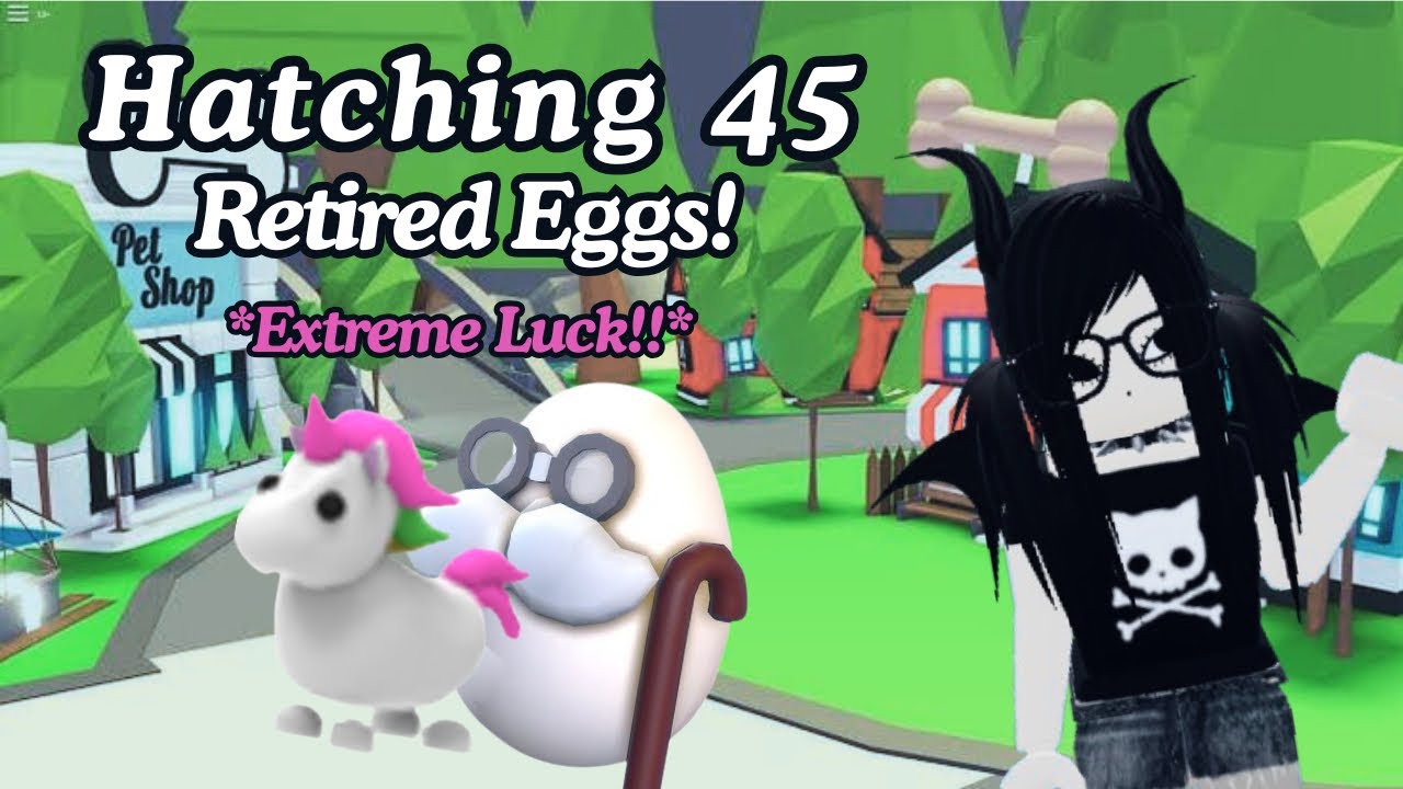 Hatching 45 retired eggs! LUCKY?? 🦄 || No commentary || Adopt me 