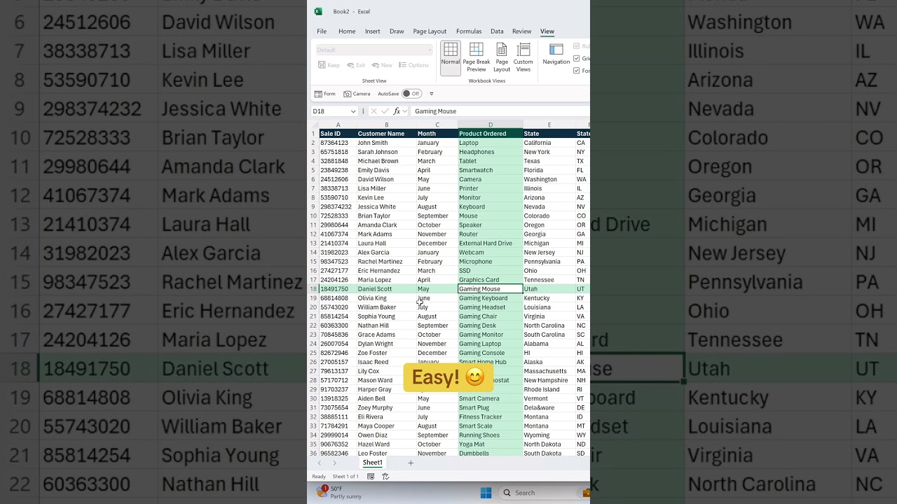 How to highlight the row and column of the active cell using Excel&rsquo;s new Focus Cell tool. 👀 #excel