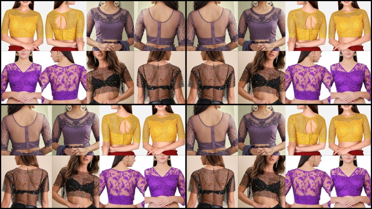 New Net Blouse Back and Front Designs 2026 | Front & Back Net Blouse Styles | Blouse Designs Net