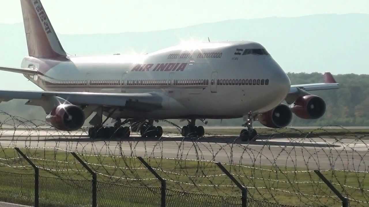 Air India 747-400 take off rwy 23 at Geneva Cointrin [GVA/LSGG]