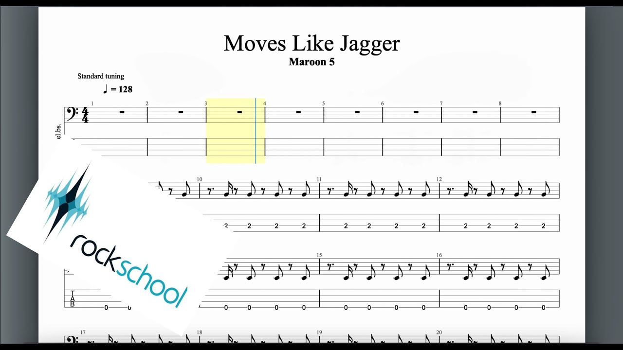 Moves Like Jagger Rockschool Grade 3 Bass