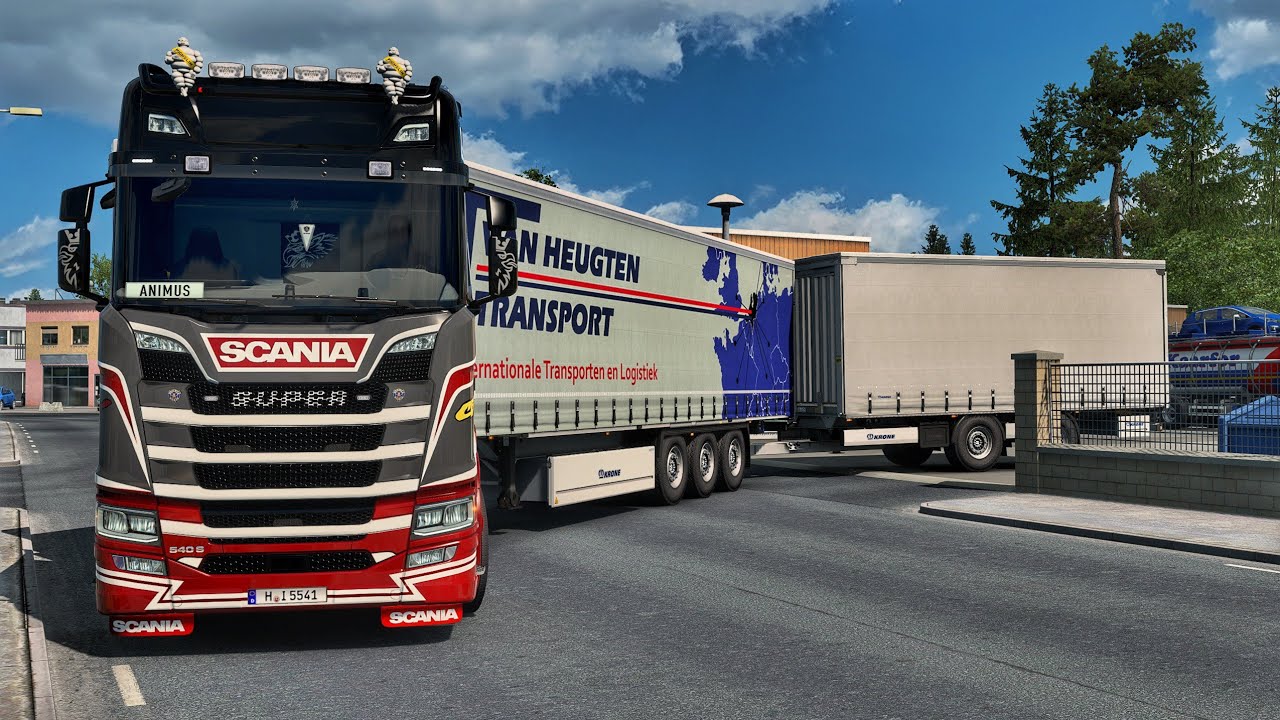 Early Morning Double trailer delivery to Scenic Routes of Sweden | #ets2  1.49