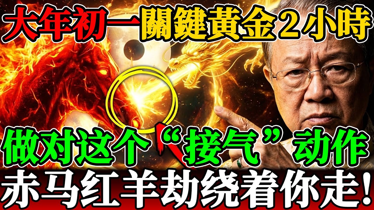 曾仕強緊急傳授：民國115年“大年初一”最關鍵的黃金2小時（辰時）！做對這個“接氣”動作，赤馬紅羊劫繞著你走！#曾仕強 #易經 #國學 #赤馬紅羊 #2026運勢 #民國115年 #丙午年 #避劫