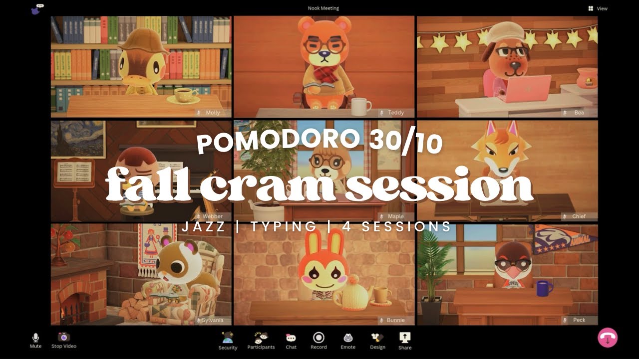 ⏱ Pomodoro 30/10 📖 Fall Cram Session 🍂  4 Sessions | Jazz | Fireplace | Keyboard | No Midroll Ads