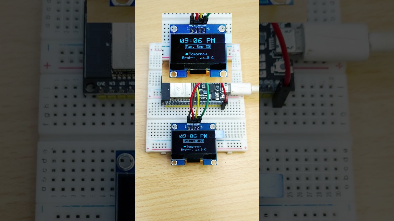 DIY ESP32 WiFi Weather Station 🔥 Live Forecast on OLED Display!#iot #esp32 #esp8266 #arduinoproject
