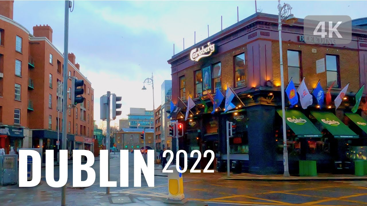 【4K】DUBLIN 2022 - Walking in Rain in Dublin city, Ireland - Virtual Tour in Dublin - 4K 60fps