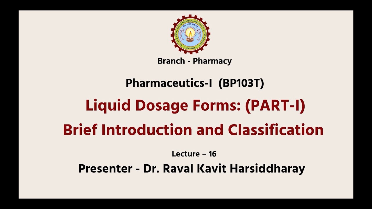 Pharmaceutics - I | AKTU Digital Education