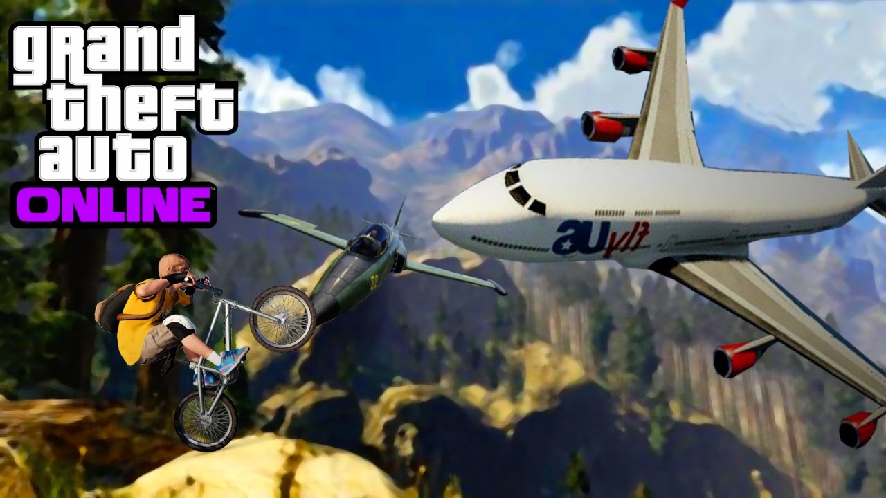 GTA 5 - Epic bmx stunt - Rebondir sur un avion ?!