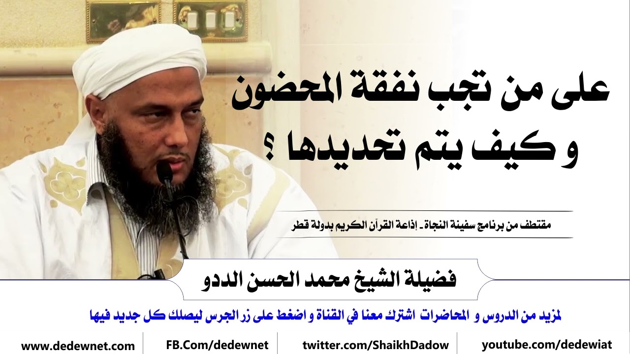 على من تجب نفقة المحضون و كيف يتم تحديدها ؟ فتاوى الشيخ محمد الحسن الددو