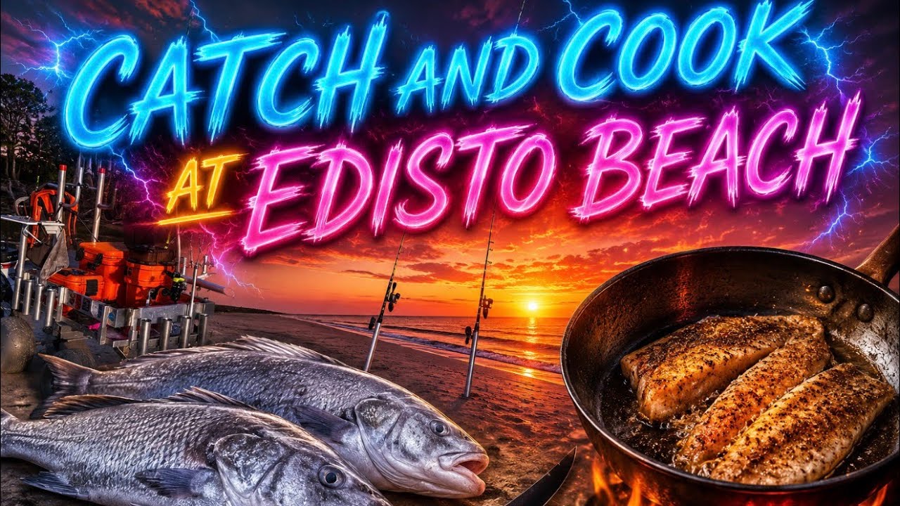 Fishing Edisto Beach State Park Sharks, Whitings, Pompanos, Sea Trouts Catch and Cook Early Fall Run