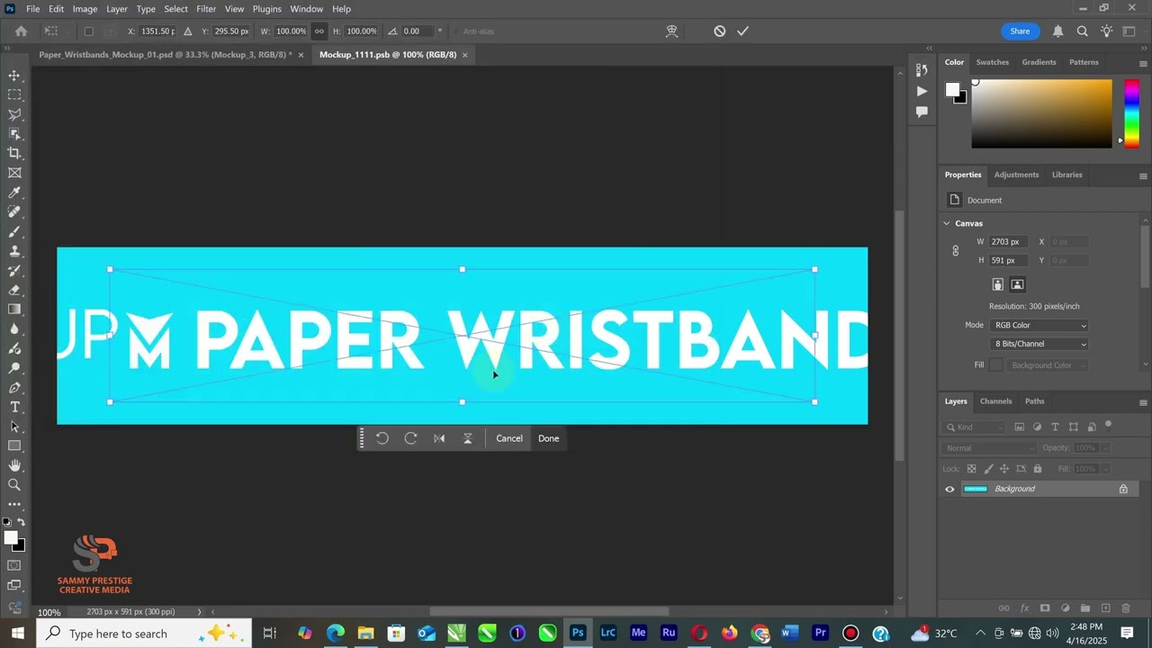 Edit Paper Wristbands Mockup In Photoshop