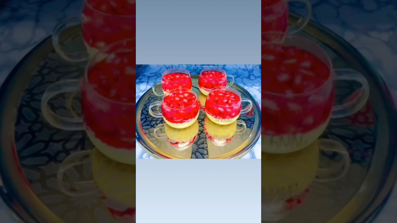 الكاسترد بالجيلى والفراوله 