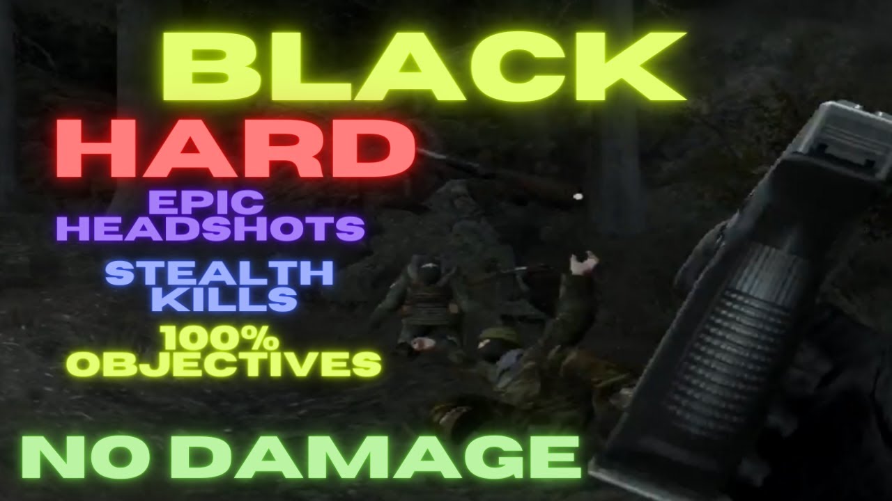 Black PS2 No Damage - Hard difficulty Mission 2 ('Epic Headshots Stealth hand hand combat)