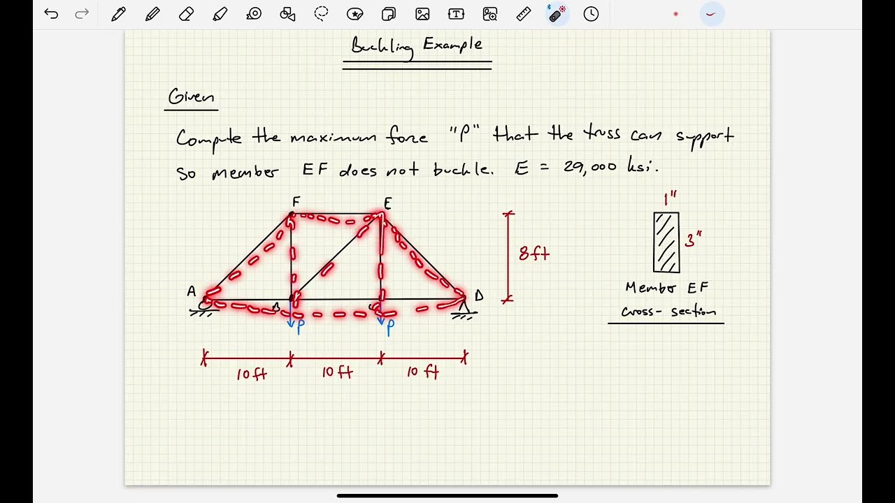 Mechanics of Materials - Video 126:  Compression Member Buckling Example 2