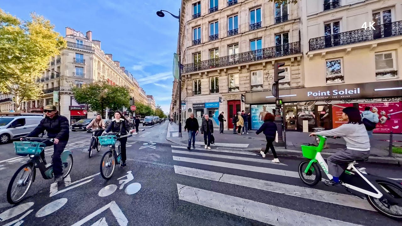 Велотур по Парижу 🇫🇷 Солнечные улицы и городская атмосфера самой красивой столицы мира • 4K
