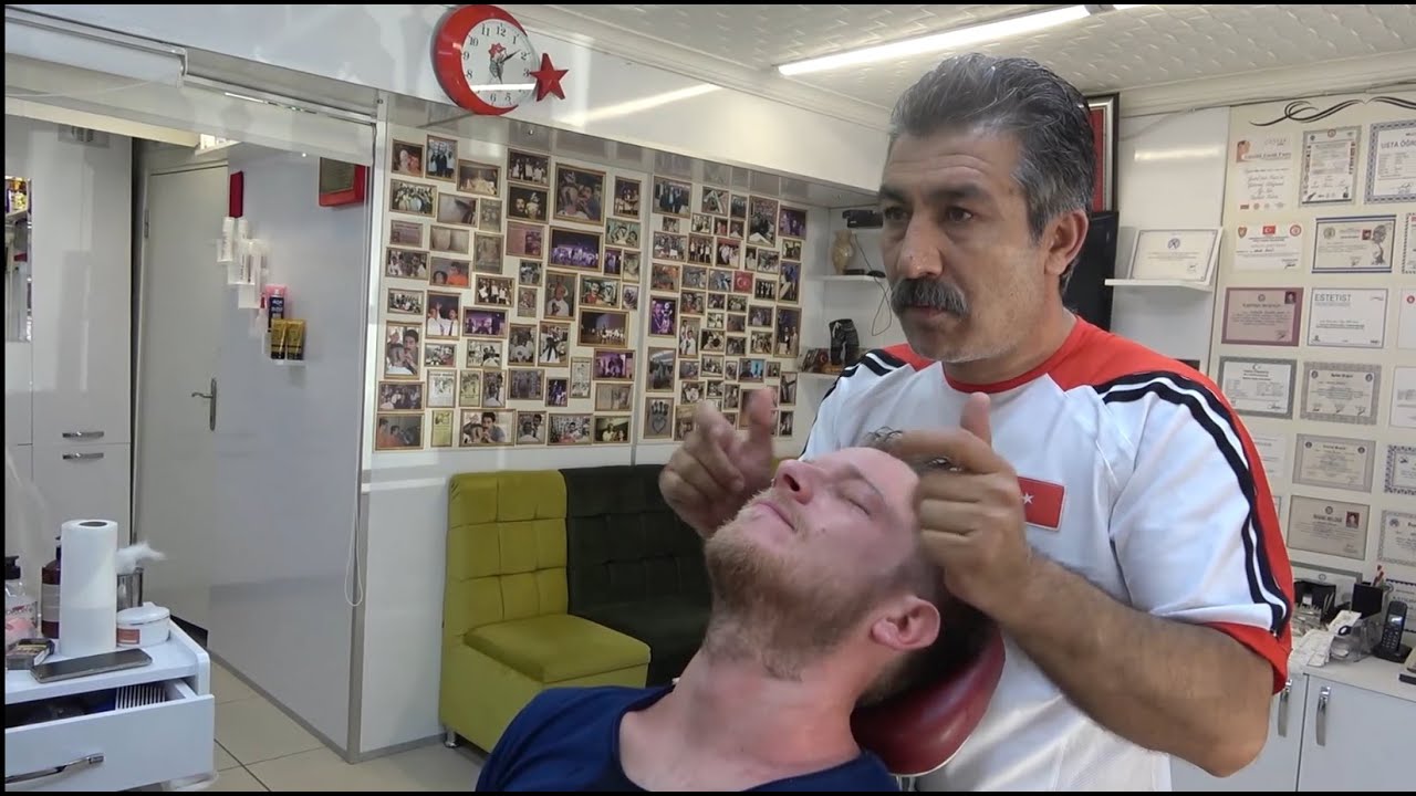 ASMR Turkish Barber By Münür Önkan Head,Face,Body,Back,Neck and Arm Massage