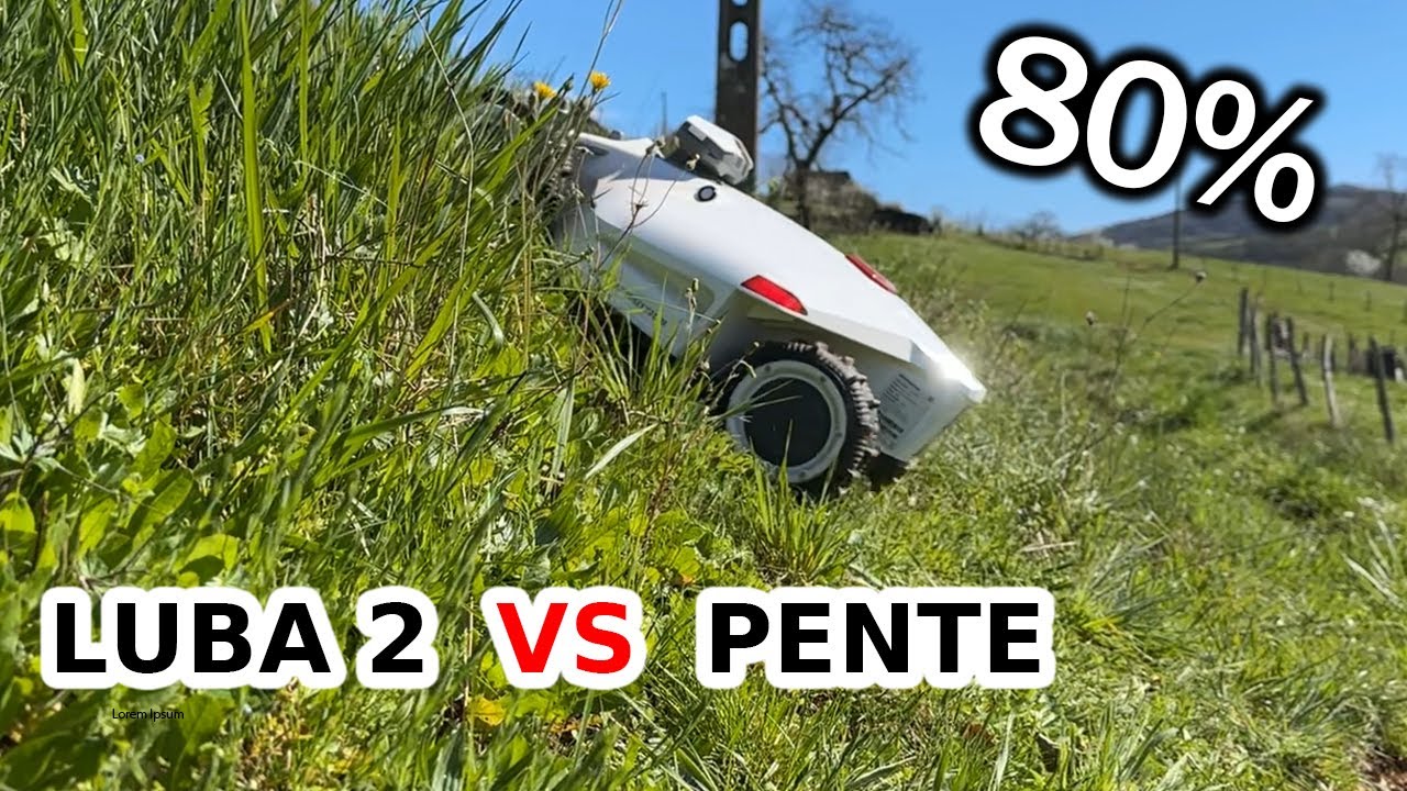 Test robot tondeuse LUBA 2 dans des Pentes Raides (80% Max)