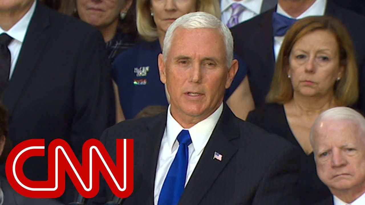 Pence speaks for Trump administration at McCain ceremony