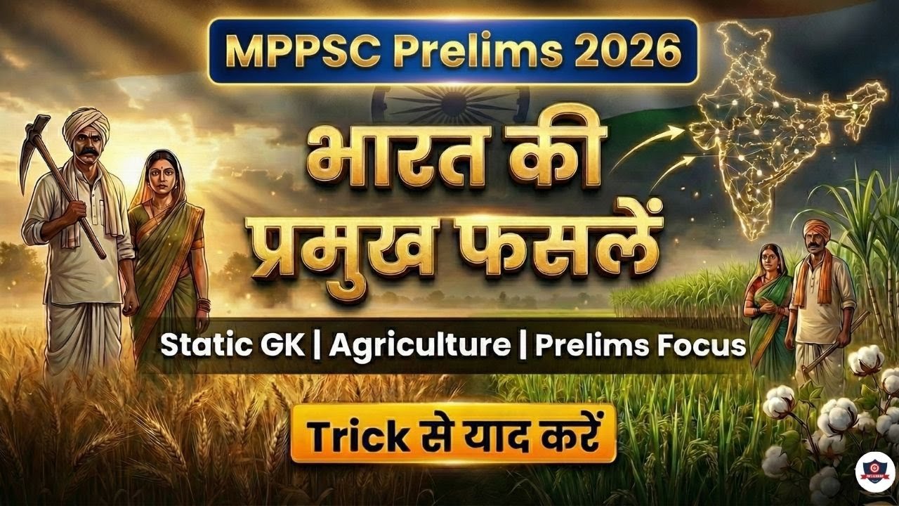 भारत की प्रमुख फसलें | MPPSC Prelims 2026 | Agriculture GK Trick से याद करें | Quick Revision