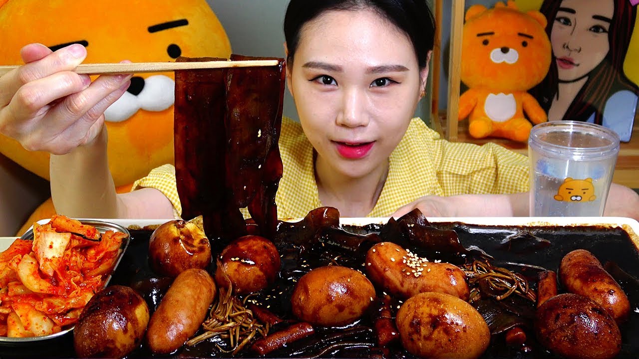 짜장떡볶이 중국당면 먹방 Mukbang
