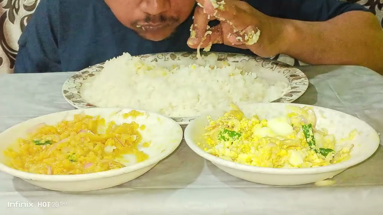 Eating rice Egg dal #viral 