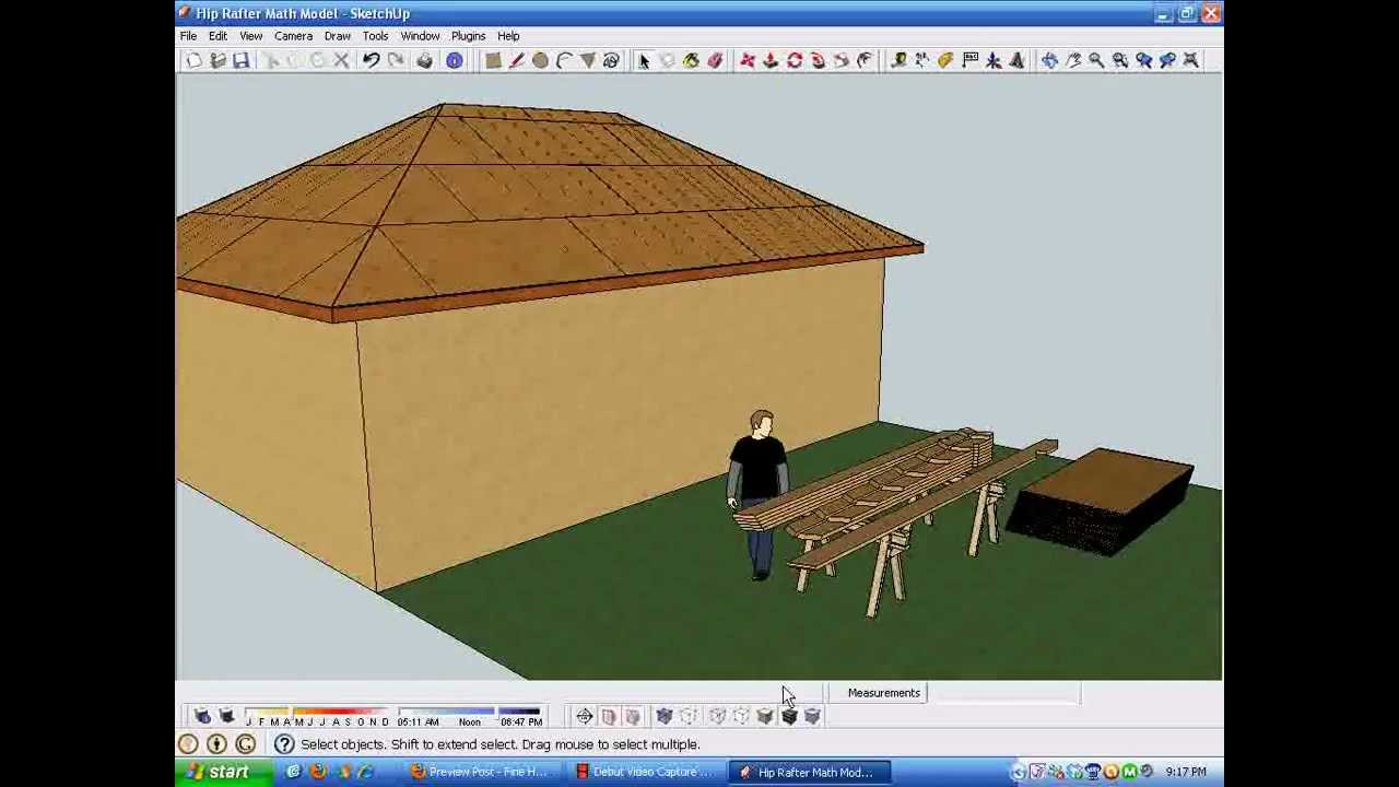 Model and Measure: Hip Rafters De-mystified by Visualizing in SketchUp