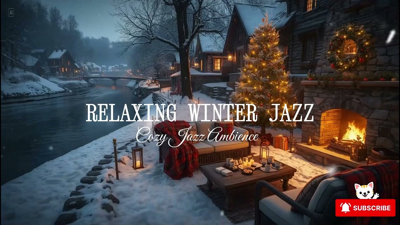 Warm Winter Night with Relaxing Jazz Instrumental Music ⛄ Coffee Shop Ambience & Smooth Jazz Music