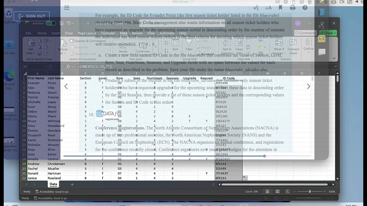 Combining Columns in Excel (Concatenate)