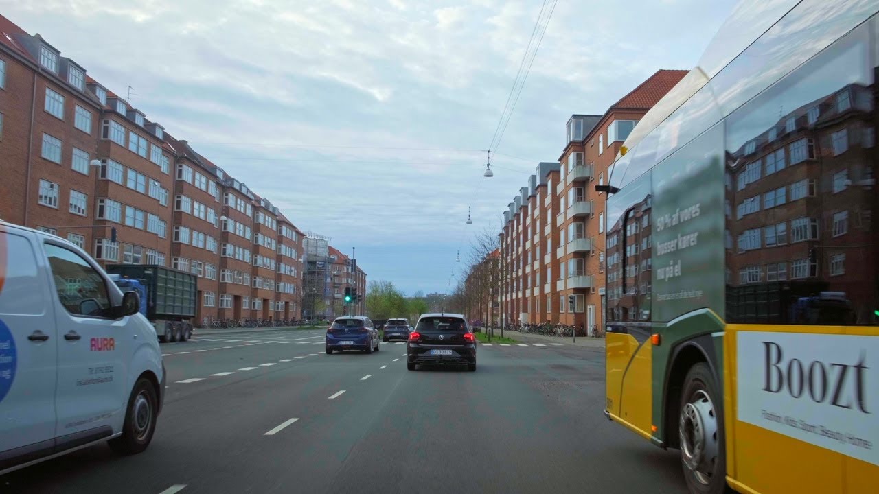 Morning Drive from Skødstrup to Aarhus, Denmark. Margueritrute.