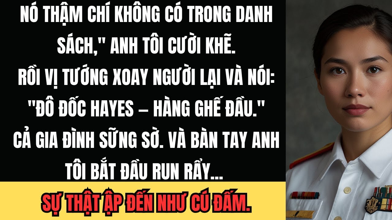 Trong lễ vinh danh anh trai tôi, tôi không có tên trong danh sách — Rồi anh nói: ‘Xin chào, Đô đốc