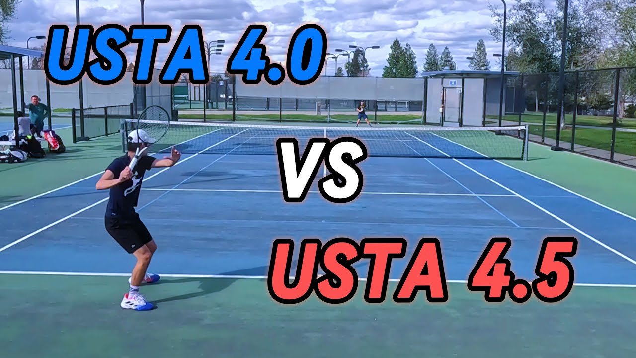 Aggressive Baselining // USTA 4.5 vs USTA 4.0 // 4K60fps