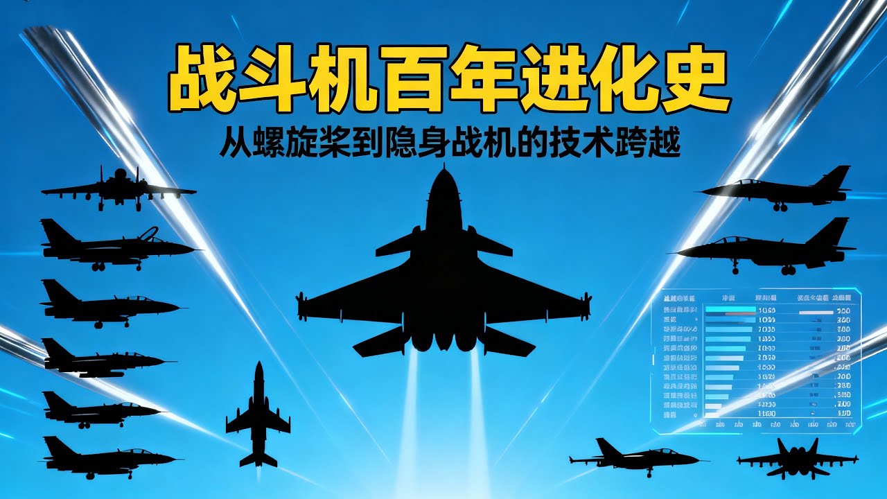 战斗机百年进化 &mdash;&mdash; 从机枪缠斗到六代机领跑 #战斗机发展史#战机百年进化#航空史话#战斗机进化史#从螺旋桨到六代#军装备科普#硬核军事#军事科技#航空迷#武器装备#军事历史