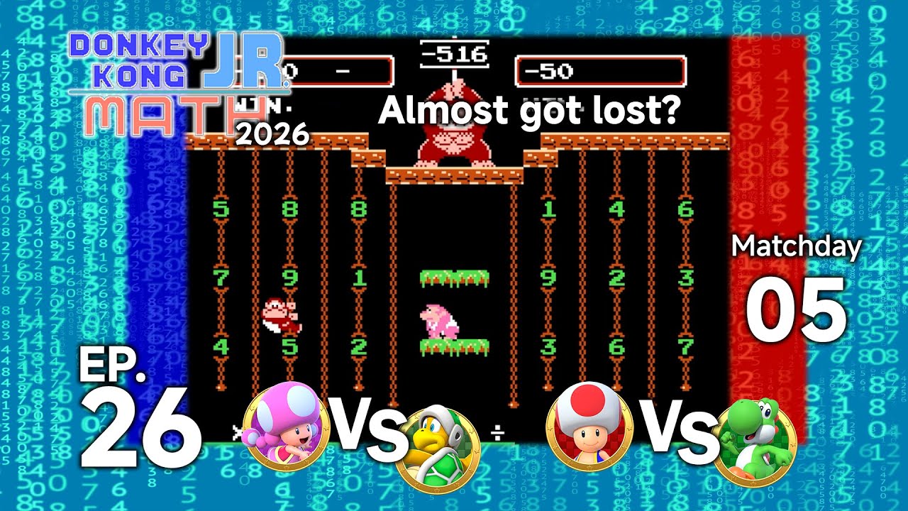 BCG Donkey Kong Jr. Math 2026 EP 26 MD 05 - Toadette VS Hammer Bro , Toad VS Yoshi