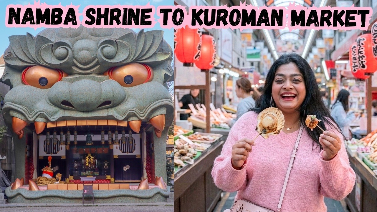 This Temple Removes Bad Luck 😱 Namba Shrine Osaka + kuromon market street food adventure 🦐🐠🍢