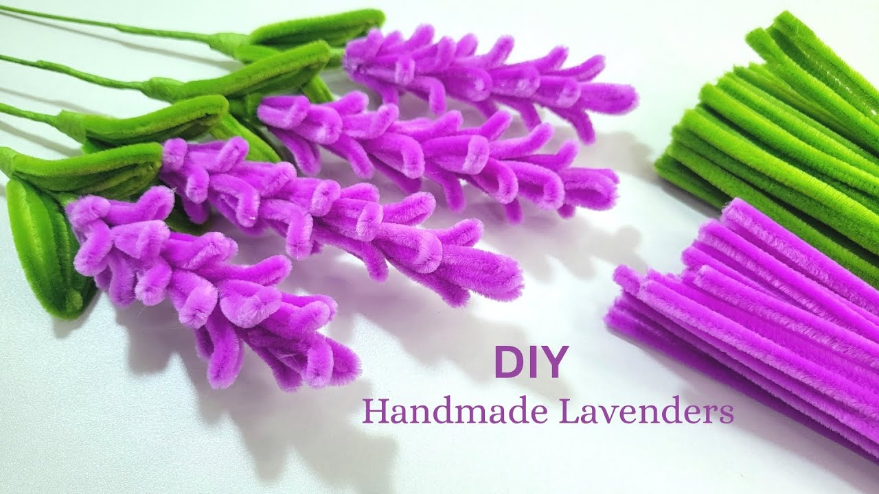 DIY Handmade! Lavenders flower easy to make for everyone from pipe cleaner. Tutorial tips.