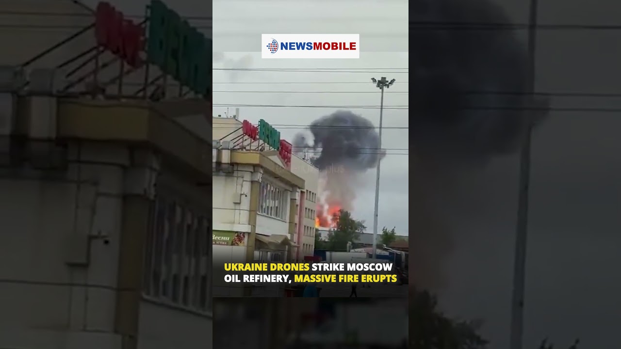 Ukraine Drones Strike Moscow Oil Refinery, Massive Fire Erupts