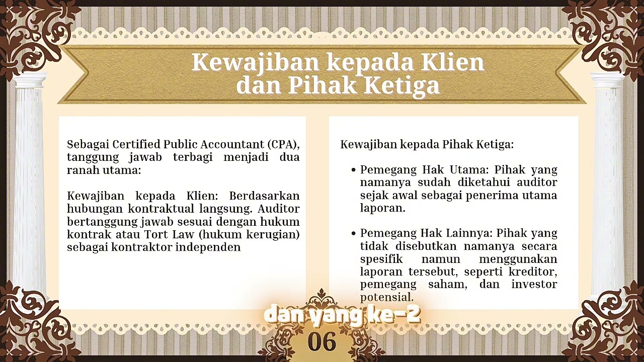 Menjelaskan Hasil Resume yaitu tetang Materi Kewajiban Hukum Auditor