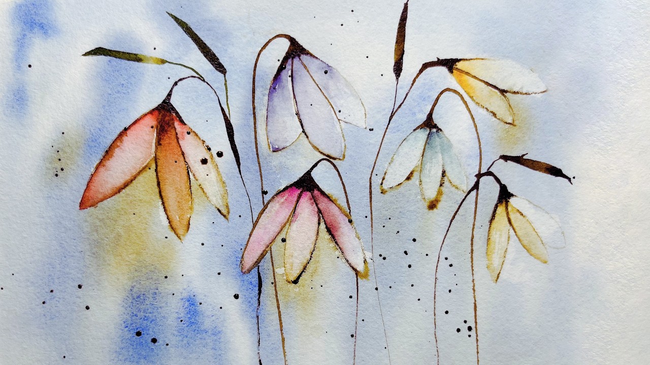 Loose Watercolor Flowers | Easy Tissue Lifting Technique for Soft Effects