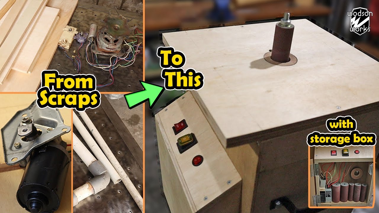 Oscillating Spindle Sander from Scraps || Membuat Mesin Amplas Duduk