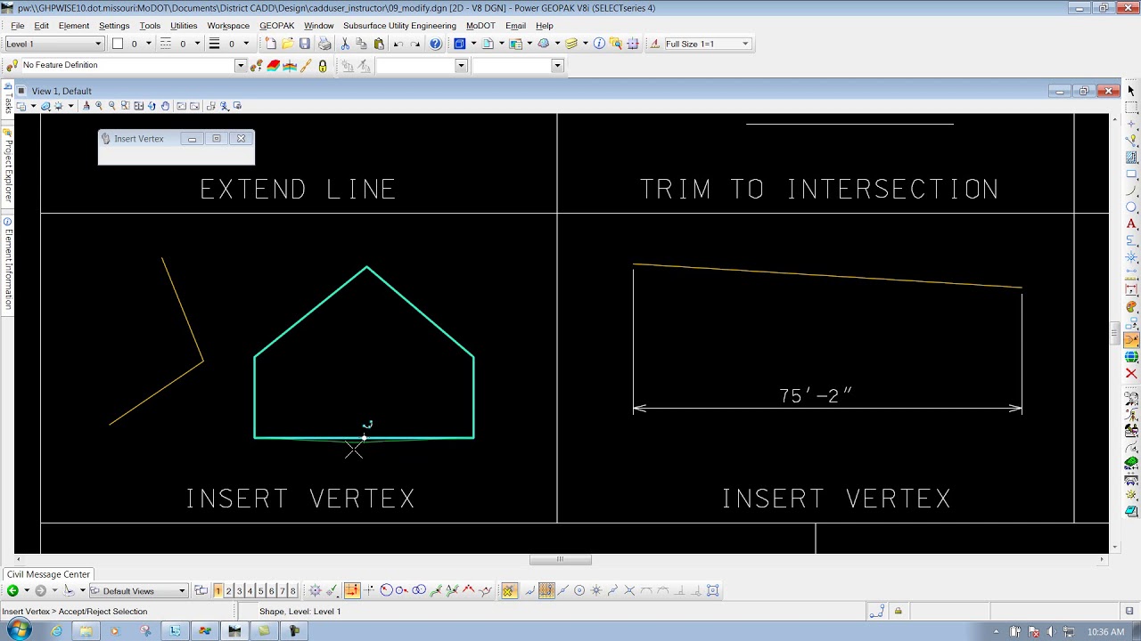 MicrostationV8I SS4 9.12 Insert Vertex
