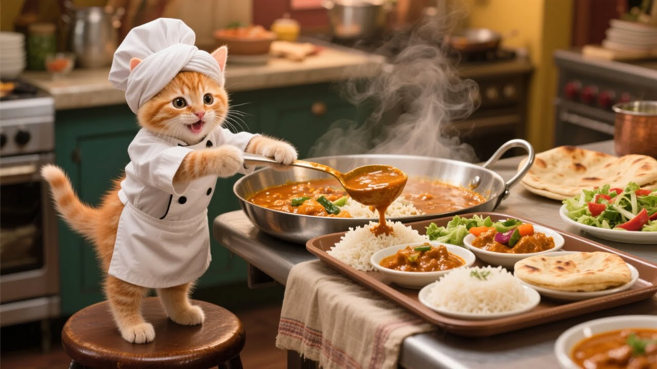Ginger Kitten Works Hard In A Curry Restaurant To Earn Money For Her Favorite Hairstyle💕