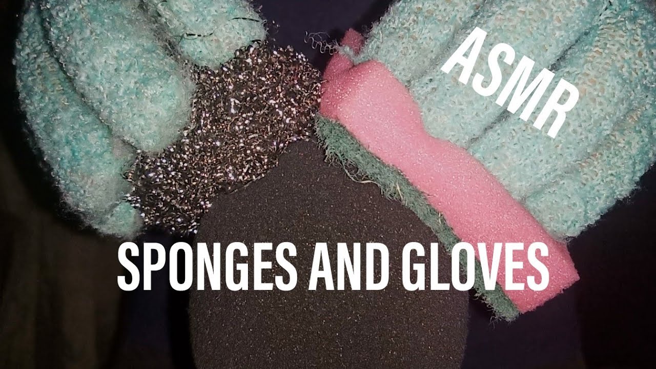 ASMR / Slow and fast / Intensively squeezing, brushing and scraping with sponges and gloves