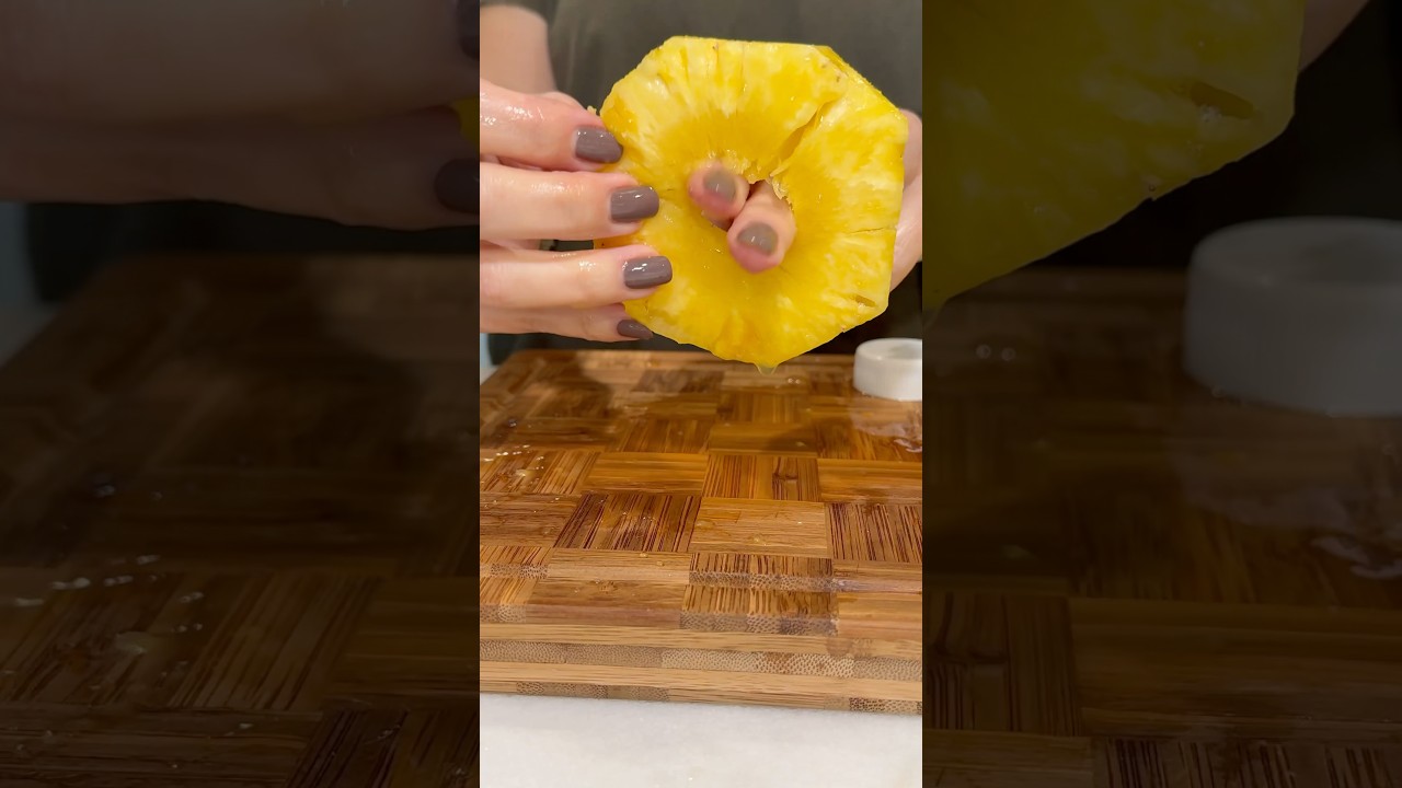 How to Core Pineapple Rings | No Tools? No Problem! Manual Removal #kitchentips #howto #pineapple