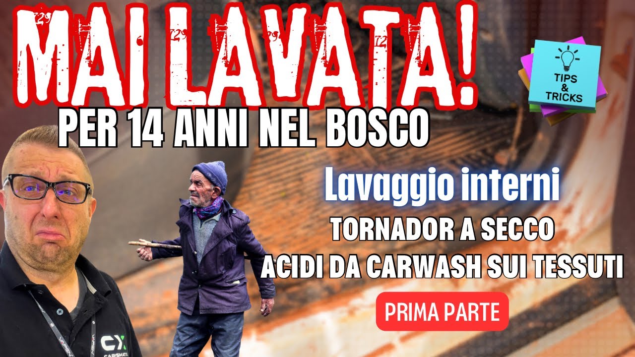 MAI LAVATA IN 14 ANNI ! LAVAGGIO INTERNI  - Tornador a secco e acidi da carwash su TESSUTO 1. parte