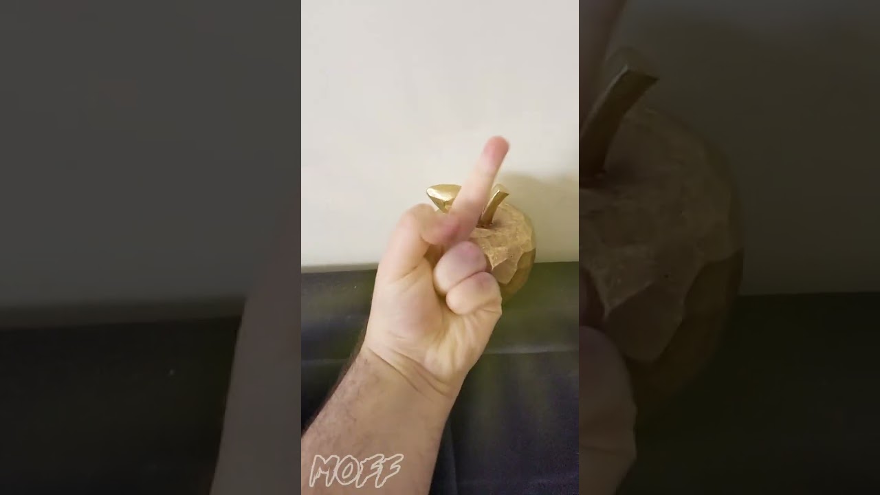 giving the forbidden apple the finger