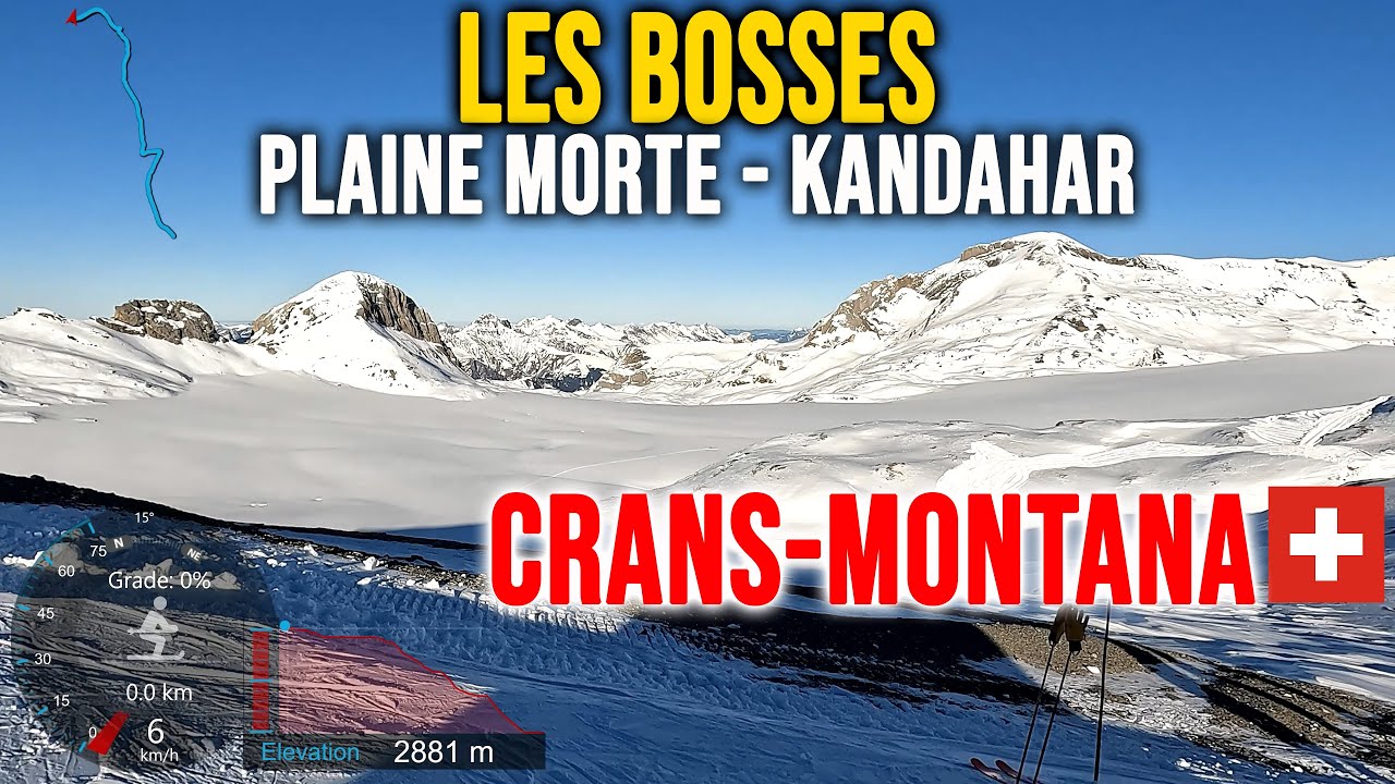 [4K] Skiing Crans-Montana, Plaine Morte - Kandahar - Les Bosses Off-Piste, Switzerland GoPro HERO10