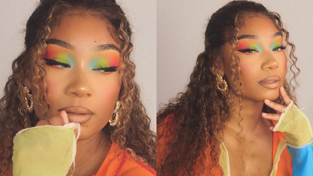 summer colorful soft glam makeup look 🌈 ☀️ | sunber hair co.