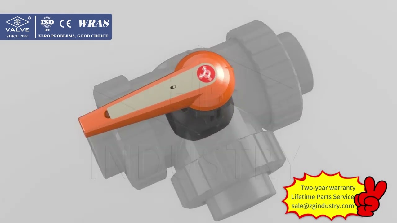3D Showcase: Plastic Three-Way Ball Valve | Operation & Flow Control | ZG Valve