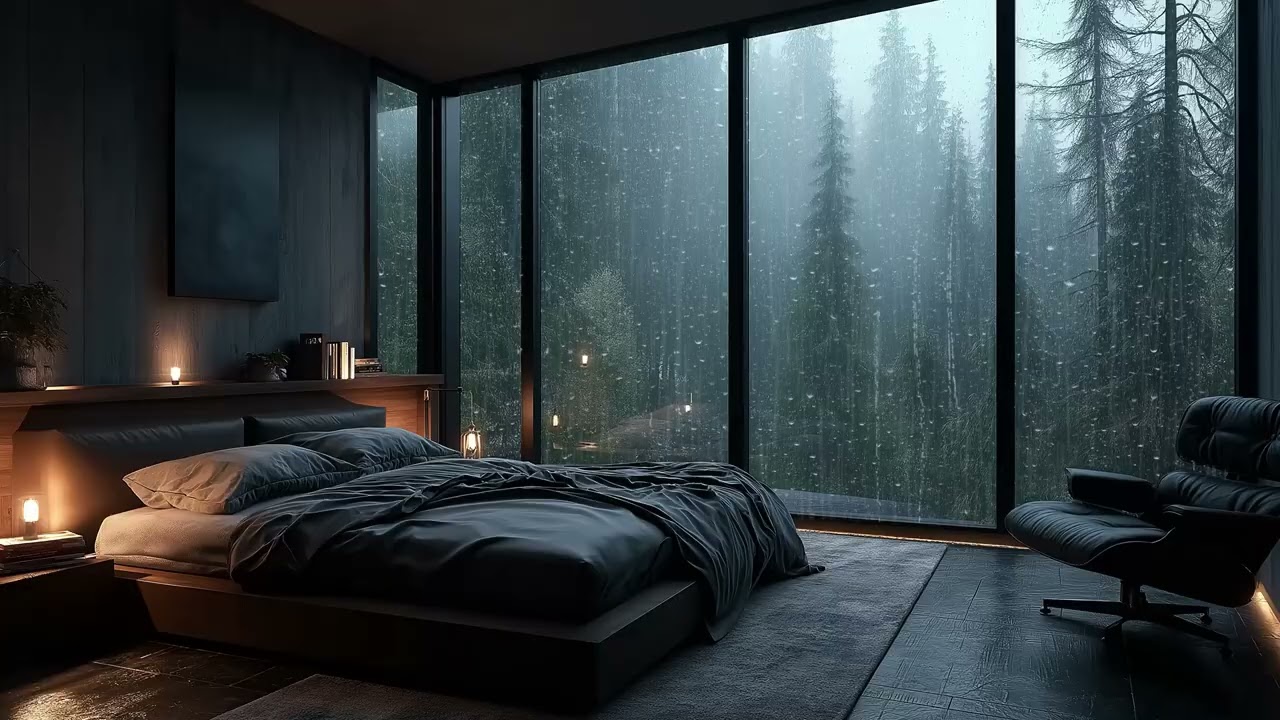 🛏️🌧️ Bedroom Rain Piano Sounds | Peaceful Window Rain – 3 Hours | Study Relax Meditation