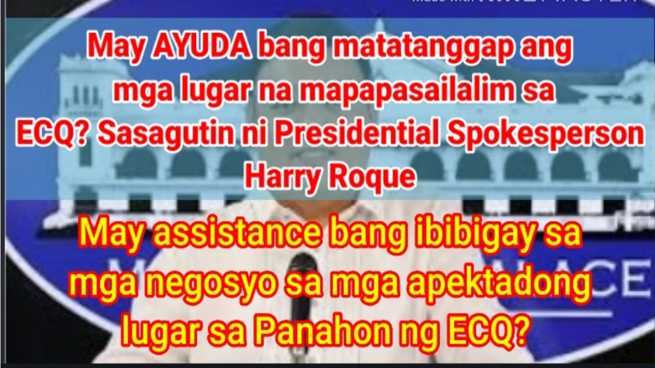 May AYUDA bang matatanggap ang mga lugar na mapapasailalim sa ECQ? Sasagutin ni  SPOX. Harry Roque